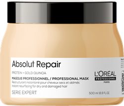 LOREAL לוריאל SERIE EXPERT מסכה אבסולוט ריפר גולד קינואה לשיער פגום 500 מל