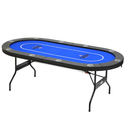 שולחן פוקר מתקפל 213-106 כחול עד 10 שחקנים