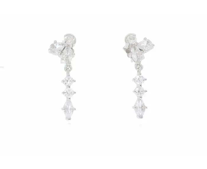 עגילי כסף 925 פרח נופל