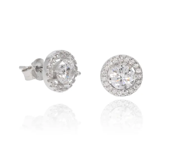 עגילי כסף סוליטר 925