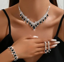 סט טיפה שחורה כסף 03