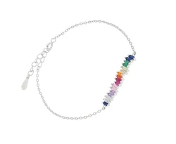 צמיד כסף 925 שיבוץ צבעוני.