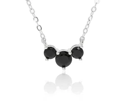 שרשרת 3 אבנים כסף 925 שחור