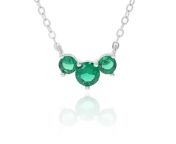 שרשרת 3 אבנים כסף 925 ירוק