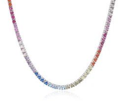 שרשרת טניס צבעונית כסף 925 45M