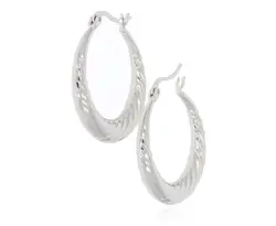 זוג עגילי חישוק כסף 925