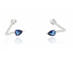 זוג עגילי כסף 925 כחול