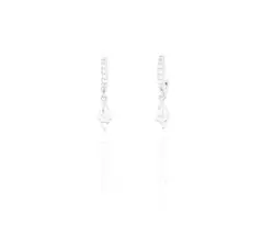 זוג עגילי כסף 925 חישוק טיפה כסף