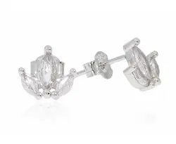 זוג עגילי לוטוס כסף 925