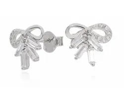 זוג עגילי פפיון כסף 925