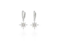 זוג עגילי פרח כסף 925