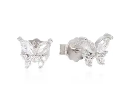 זוג עגילי פרפר כסף 925