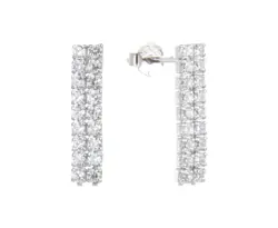 עגיל 2 פסים קצר משובץ