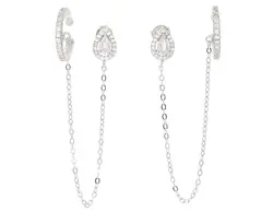 עגיל טיפה + הליקס כסף 925 לה בל