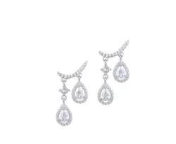 עגיל כסף 2 טיפות בל