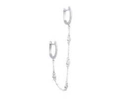 עגיל כסף ל2 חורים