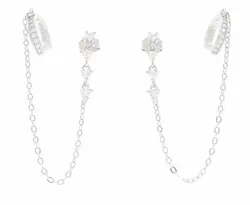 עגיל כסף משובץ 2