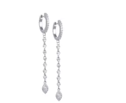 עגיל כסף נופל עיגול