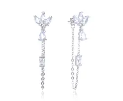 עגיל כסף פרח טיפה