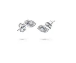 עגיל כסף עין משובץ