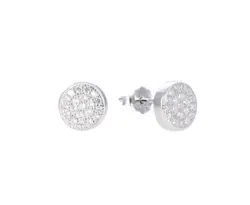 עגיל עגול קטן משובץ