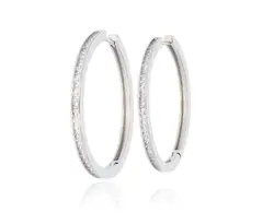 עגיל ציפוי כסף משובץ 33mm