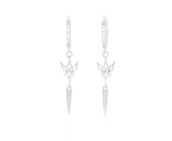 עגילי כסף חישוק לוטוס 925