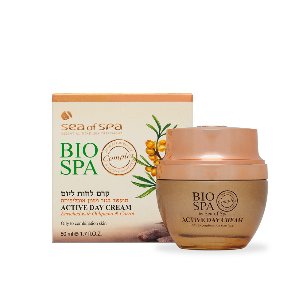 BIOSPA  קרם יום פעיל אובלפיחה וגזר לעור הפנים