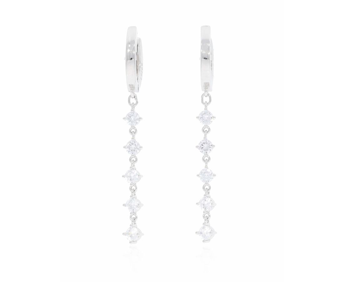 עגיל חישוק כסף משובץ כוכב 925