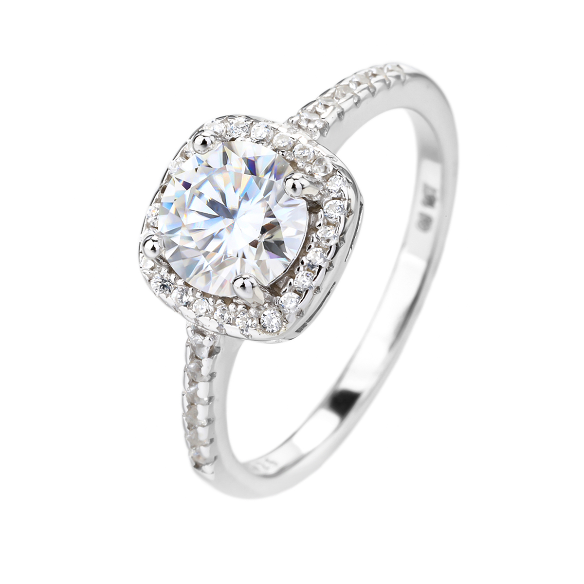 טבעת מוסונייט סוליטר מרובע 1 קראט