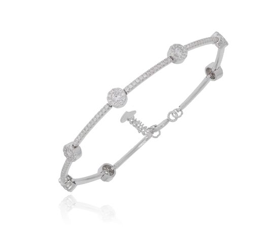 צמיד כסף משובץ שקוף