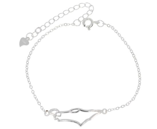 צמיד מפת ארץ ישראל כסף 925