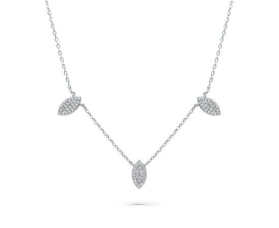 שרשרת כסף 3 אלמנטים משובצים