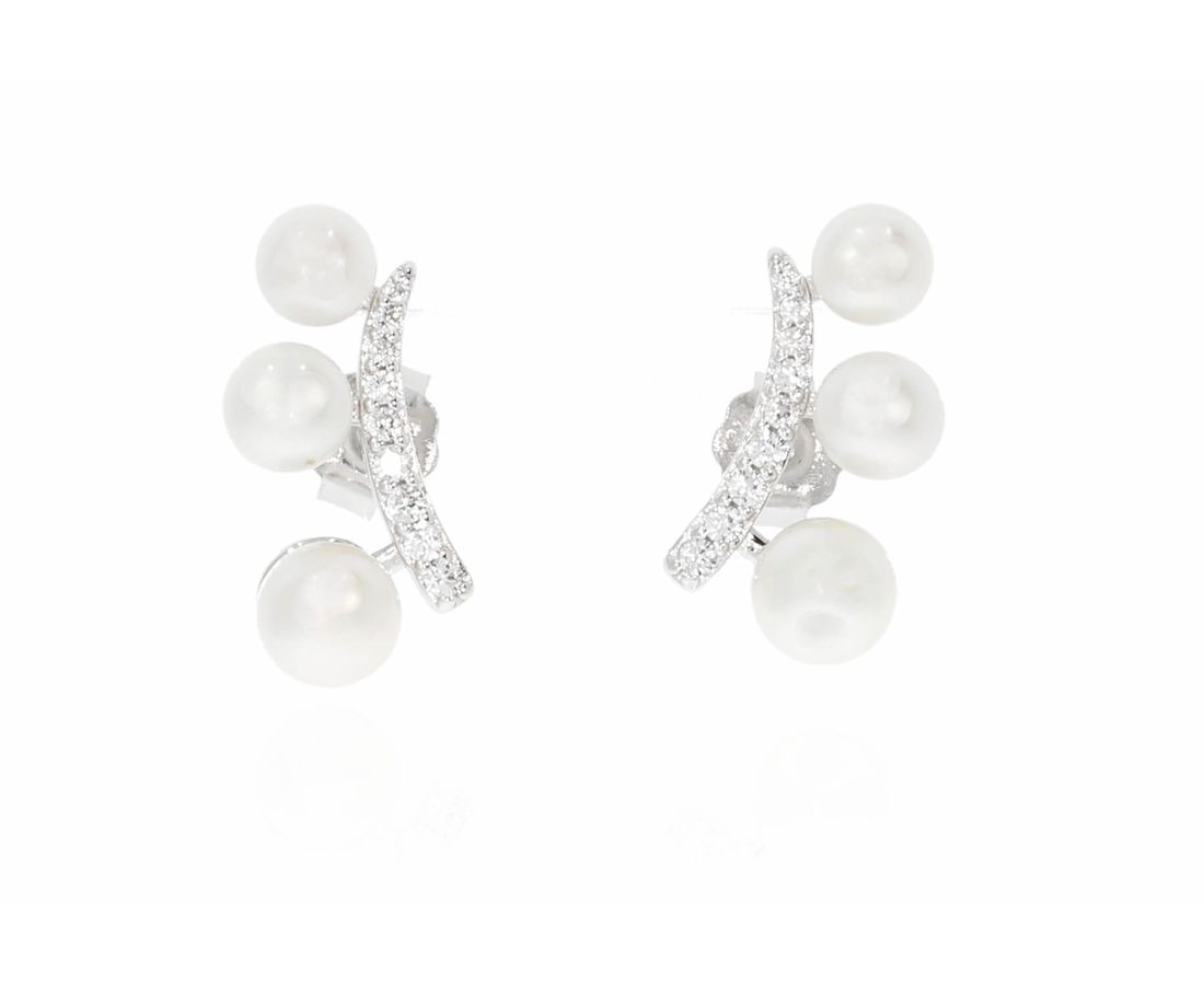 זוג עגילי כסף 925 ירח