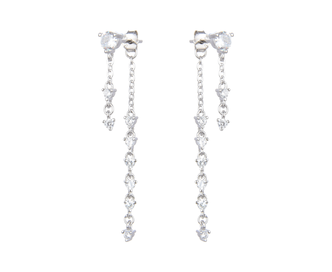 עגיל 2 חלקים משובץ