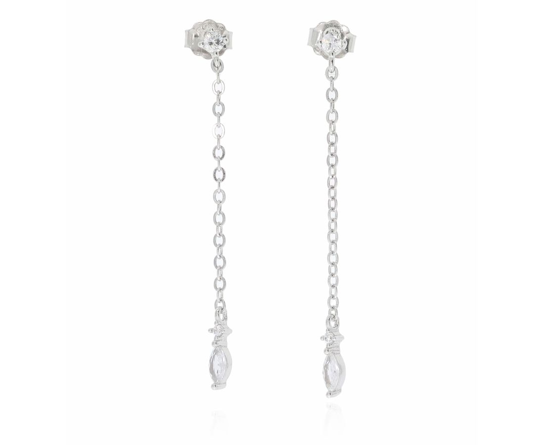 עגיל זירקון נופל כסף 925