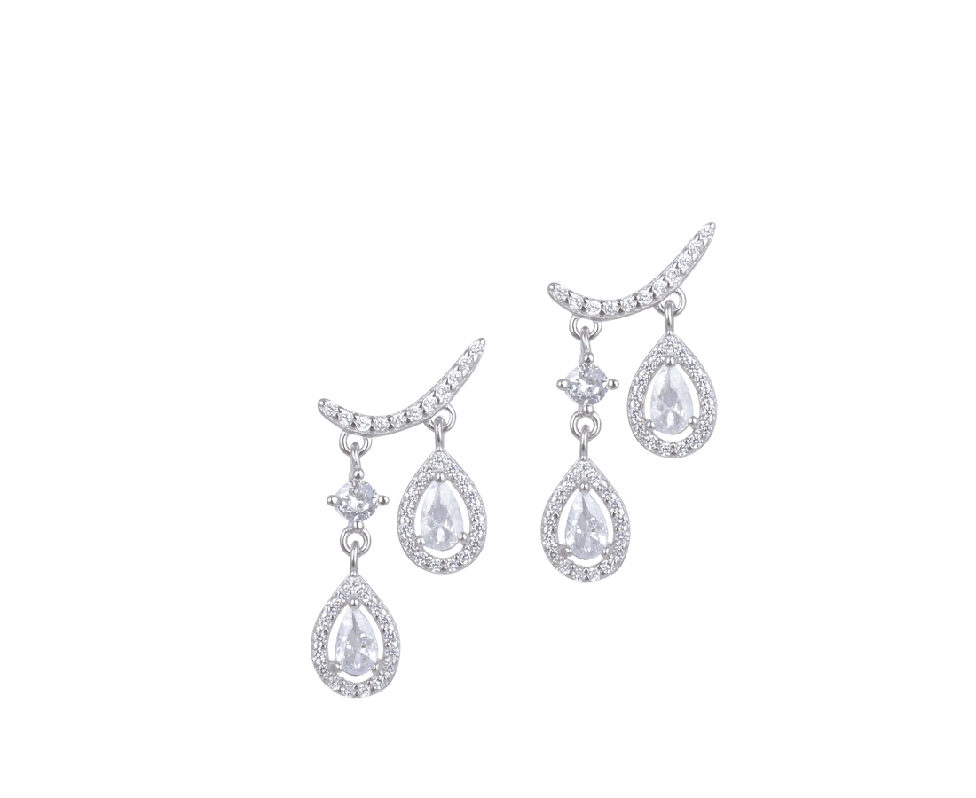 עגיל כסף 2 טיפות