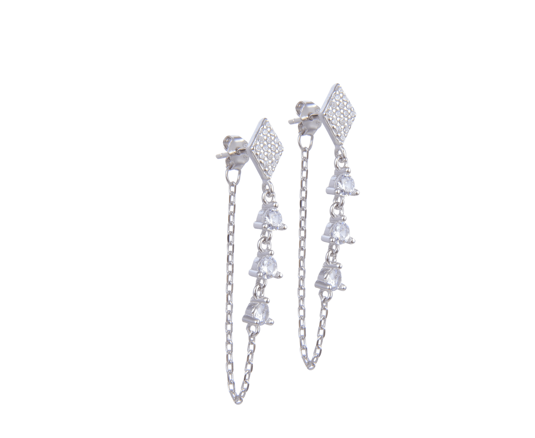 עגיל כסף משולש