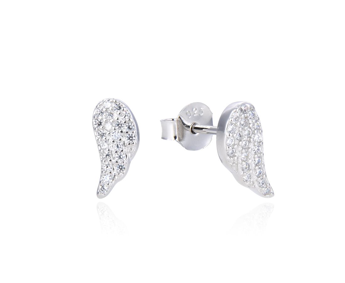 עגיל משובץ כנפיים 925