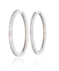 עגיל ציפוי כסף משובץ 33mm