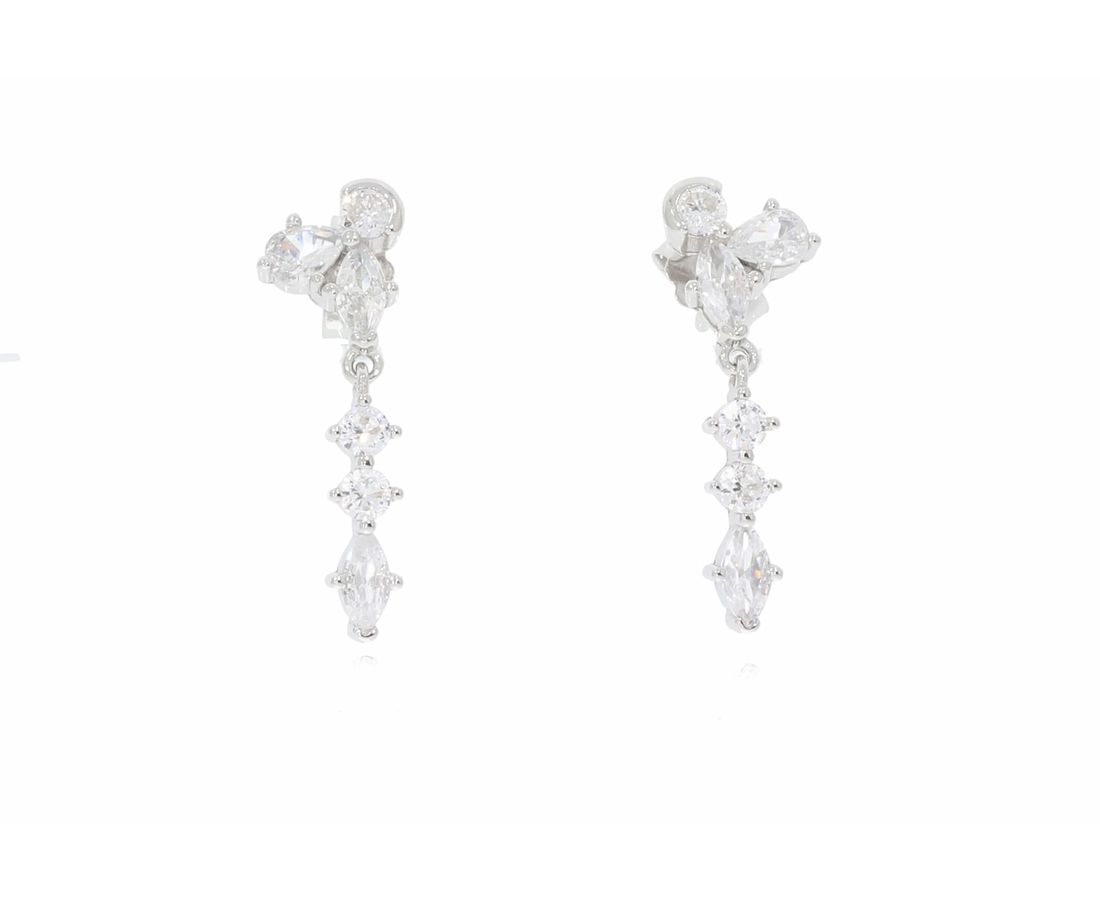 עגילי כסף 925 פרח נופל