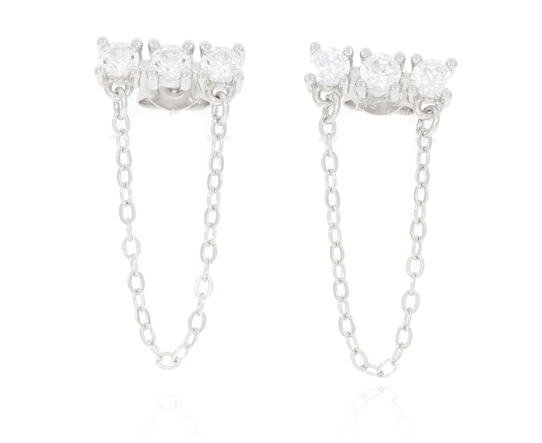 עגילי כסף 925 שרשרת