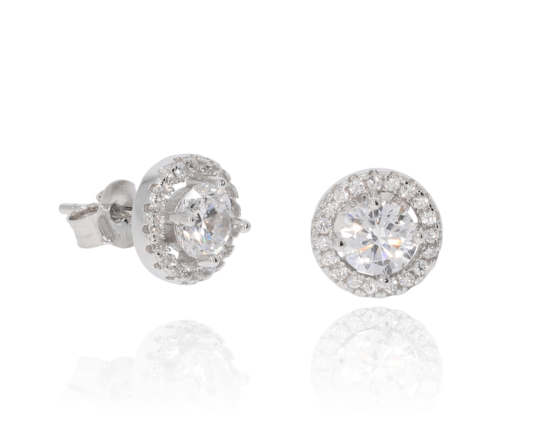 עגילי כסף סוליטר 925