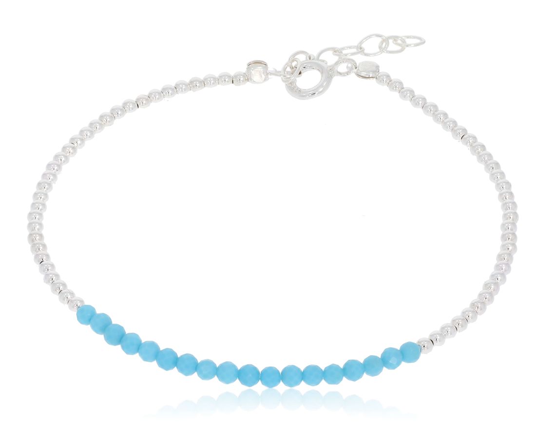 צמיד חרוזים + כסף 925 דגם בל