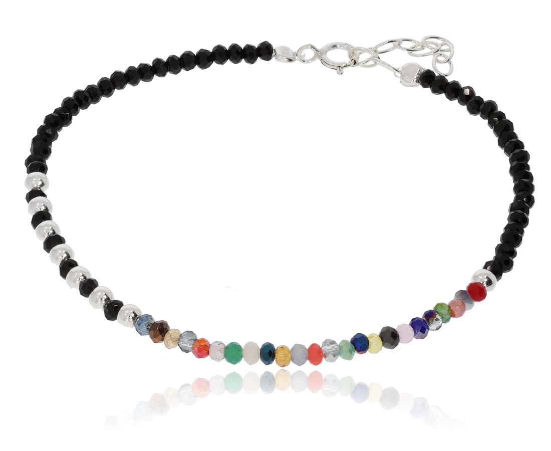 צמיד חרוזים + כסף 925 דגם בל