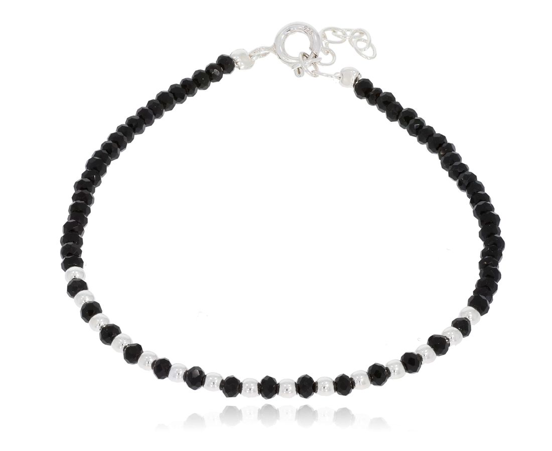 צמיד חרוזים + כסף 925 דגם בל