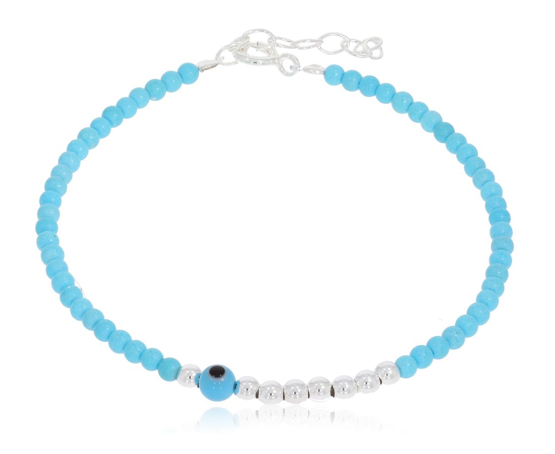 צמיד חרוזים + כסף 925 דגם בל