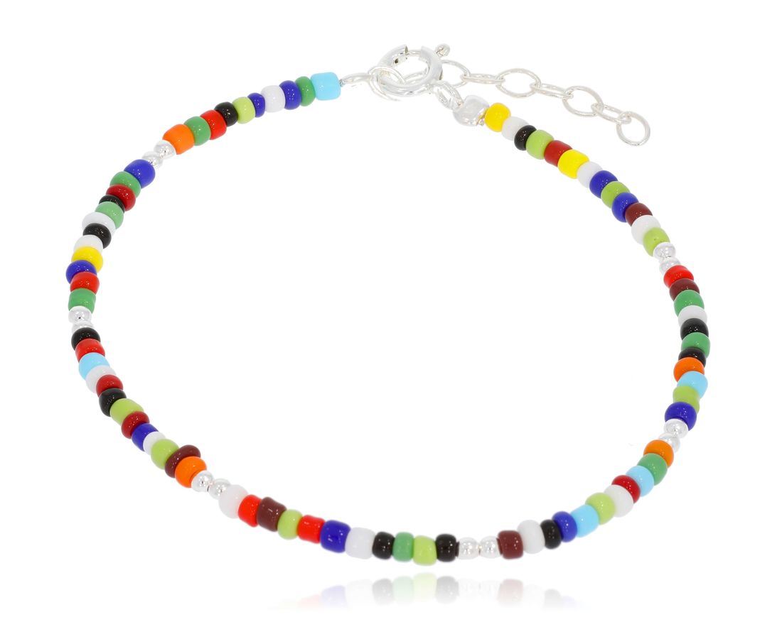 צמיד חרוזים + כסף 925 דגם בל