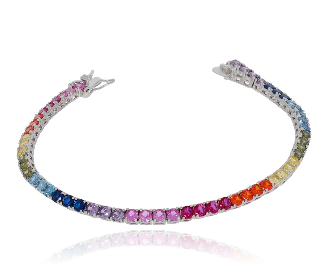 צמיד טניס כסף צבעוני 925