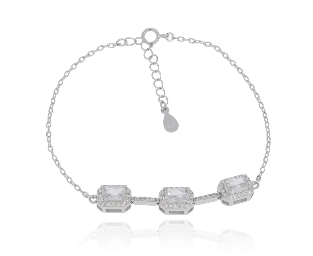 צמיד כסף 3 מלבנים